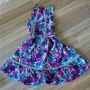 Floral Dress - Blue and Purple